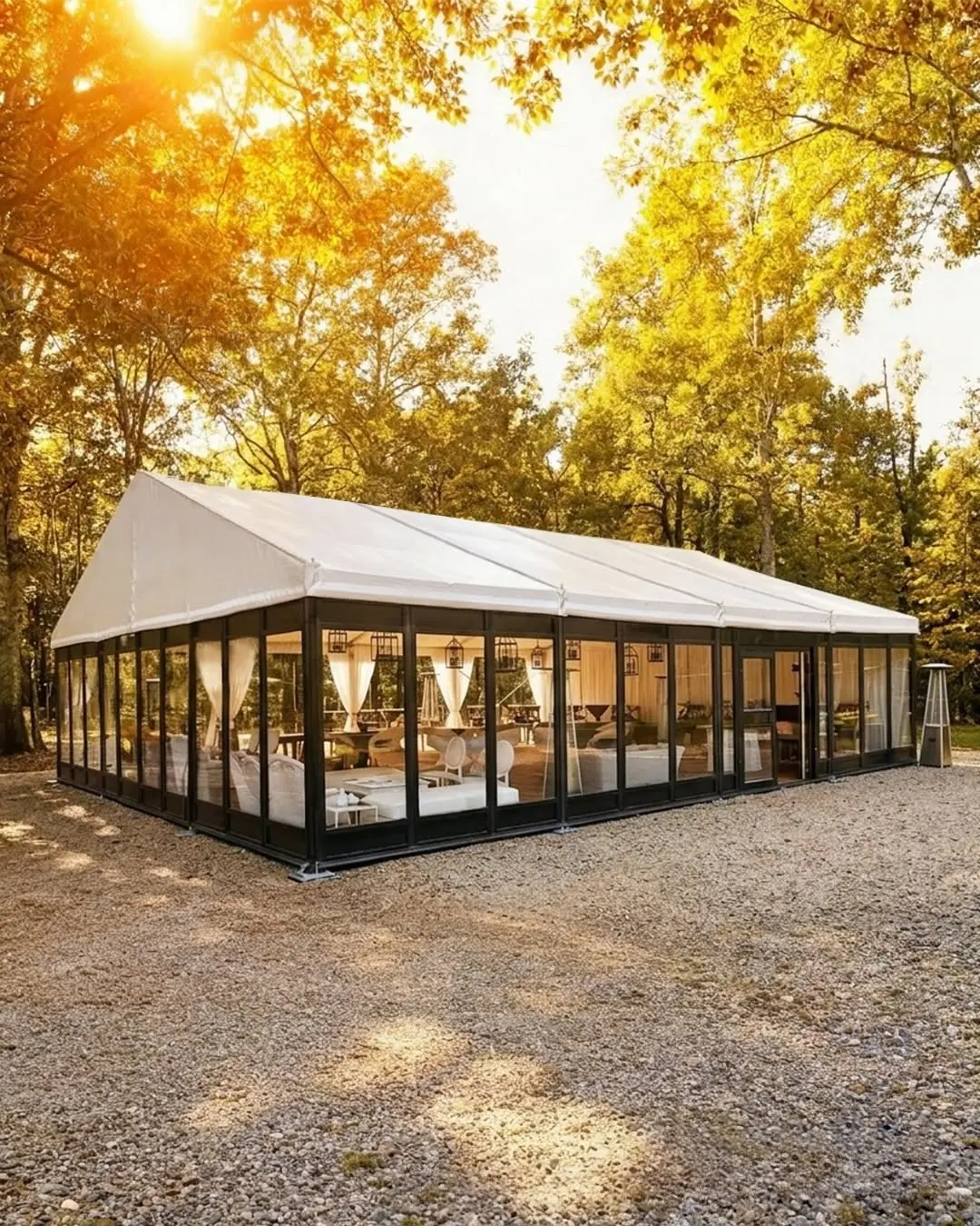 15m × 20m Black Frame Glass Tent